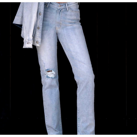 LNDN Landon Denim High Rise Straight Leg Distressed Jeans 36" Waist - Picture 3 of 16